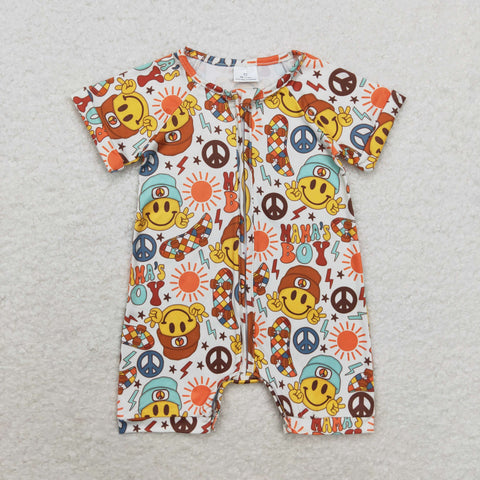 SR1776 Mama's Boys Baby Zip Romper Sleepers