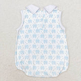 SR1824 Elephant Blue Baby Boys Bubble Romper