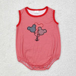 SR1844 Cartoon Balloon Mouse Red Stripe Baby Boys Romper