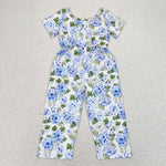 SR1846 Flower Blue Girl's Jumpsuit