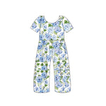 Preorder 05.20 SR1846 Flower Blue Girl's Jumpsuit