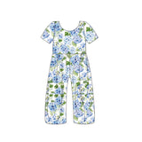 SR1846 Flower Blue Girl's Jumpsuit