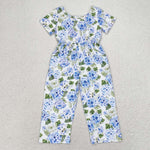 SR1846 Flower Blue Girl's Jumpsuit