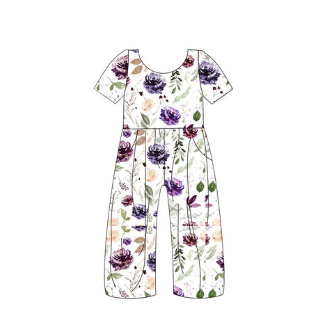 Preorder 05.20 SR1848 Flower Purple Girl's Jumpsuit