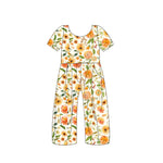 Preorder 05.20 SR1849 Flower Orange Girl's Jumpsuit