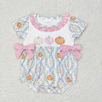 SR1865 Pumpkin Pink Baby Girl Bubble Romper