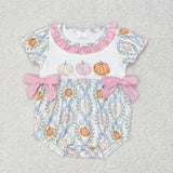 SR1865 Pumpkin Pink Baby Girl Bubble Romper