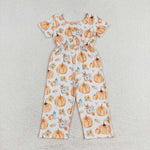 SR1880 Pumpkin Flower Girl's Jumpsuit