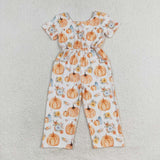 SR1880 Pumpkin Flower Girl's Jumpsuit