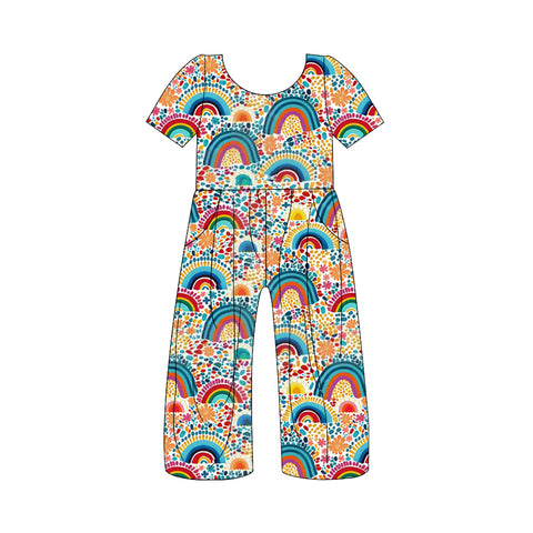 Preorder 06.04 SR1883 Rainbow Colorful Girl's Jumpsuit