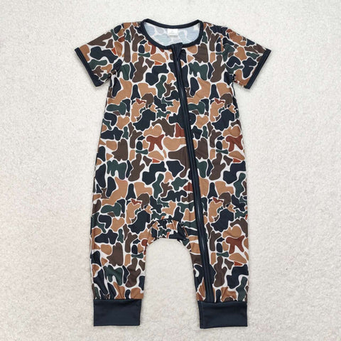 SR1899 Camo Green Baby Zip Romper Sleepers Boy