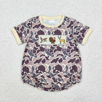 SR1902 Embroidery Hunting Mallard Camo Baby Boys Bubble Romper