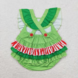 SR1912 Love Ruffles Green Girls Romper