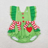 SR1912 Love Ruffles Green Girls Romper