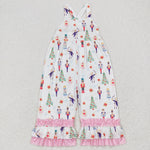 GLP1368 Christmas Soldier Trees Pink Overall Girl's Set