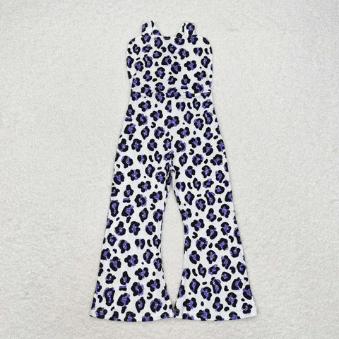 SR1932 Purple Leopard Girl's Jumpsuit