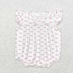 SR1933 Tie Bow Pink Baby Girl Bubble Romper