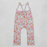 SR1982 Flower Pink Suspender Girl's Jumpsuit