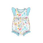 Preorder Notice SR2024 Easter Flower Rabbit Blue Baby Girl Bubble Romper