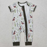 SR2086 Mallard Ducks Green Baby Zipper Romper Sleepers