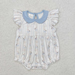 SR2132 Easter Rabbit Blue Baby Girl Romper