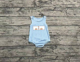 Preorder SR2145 Embroidery Easter Cartoon Rabbit Carrot Baby Boy Romper