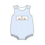 Preorder SR2145 Embroidery Easter Cartoon Rabbit Carrot Baby Boy Romper