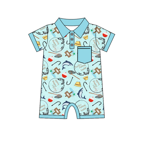 Preorder 12.01 SR2243 Daddy's Fishing Buddy Baby Boys Romper