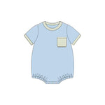 Preorder 12.05 SR2255 Blue Stripe Baby Boys Romper