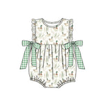 Preorder 12.05 SR2257 Mallard Ducks Green Baby Girls Romper