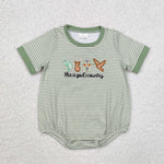 SR2263 Embroidery This is god's country Green Baby Boys Romper