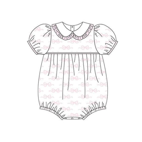 Preorder 12.06 SR2270 Bows Pink Cute Baby Girls Romper