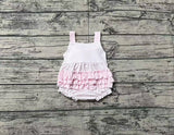 Preorder SR2280 Pink Plaid Bow Baby Girls Romper