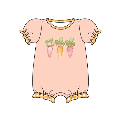 Preorder 12.09 SR2288 Easter Carrot Baby Girls Romper