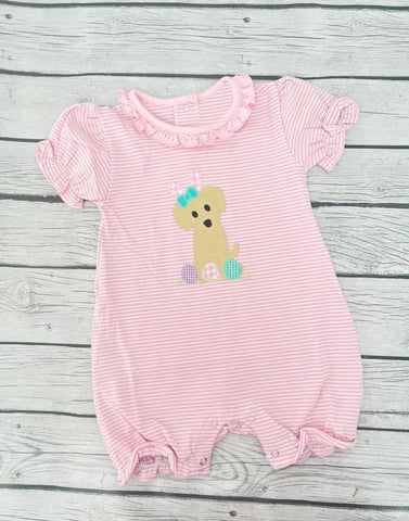 Preorder 12.09 SR2290 Easter Bunny Egg Dog Baby Girls Romper