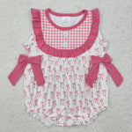 SR2294 Bows Pink Baby Girls Romper