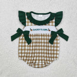 SR2304 Embroidery Daddy's Girl Mallard Ducks Baby Girls Romper