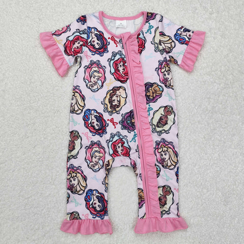 SR2309 Princess Pink Baby Zipper Romper Sleepers