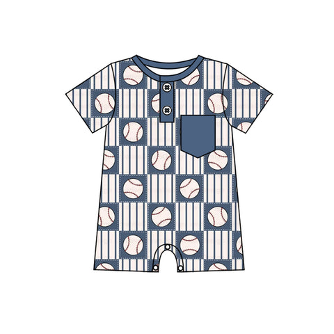 Preorder 12.13 SR2313 Softball Blue Baby Boys Romper