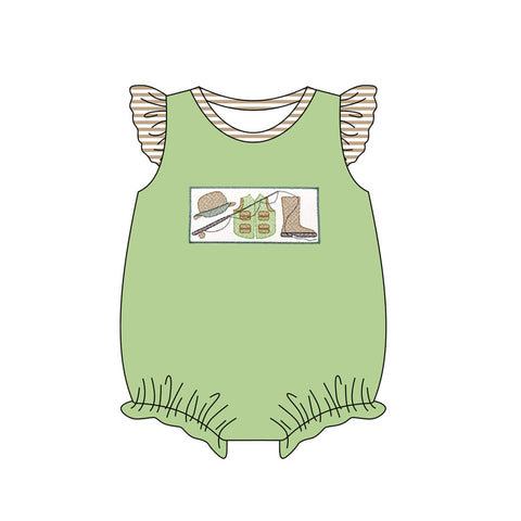 Preorder 12.20 SR2359 Fishing Green Baby Boys Romper