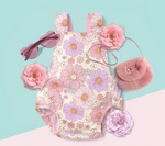 Preorder 12.24 SR2389 Grow Flower Pink Baby Girls Romper