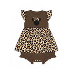 Preorder 12.24 SR2391 Cartoon Mouse Leopard Baby Girls Skirt Romper