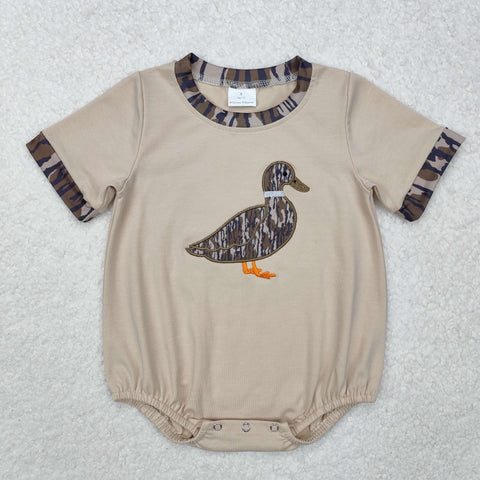 SR2392 Embroidery Camo Mallard Ducks Baby Boys Romper