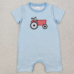 SR2406 Embroidery Chick Truck Baby Boys Romper