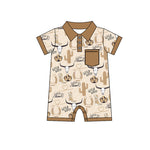 Preorder 12.30 SR2428 Wild West Boots Baby Boys Romper