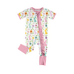 Preorder 01.03 SR2439 Easter Rabbit Flower Pink Baby Zipper Romper Sleepers