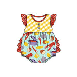 Preorder 01.03 SR2441 Crawfish Potato Red Baby Girls Romper