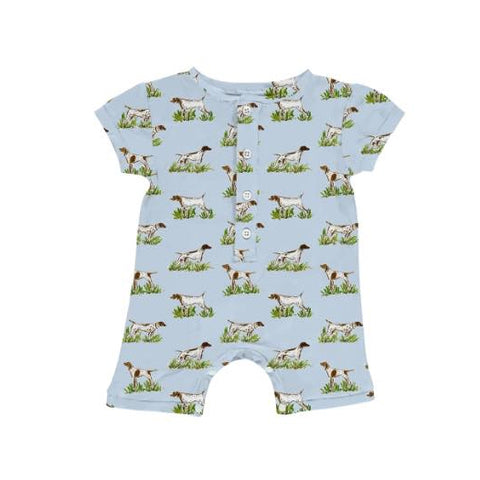 Preorder 01.03 SR2447 Hunting Dog Blue Baby Boys Romper