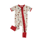 Preorder 01.04 SR2452 Baseball Red Baby Zipper Romper Sleepers