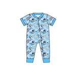 Preorder 01.04 SR2454 Cartoon Blue Dog Baby Zipper Romper Sleepers